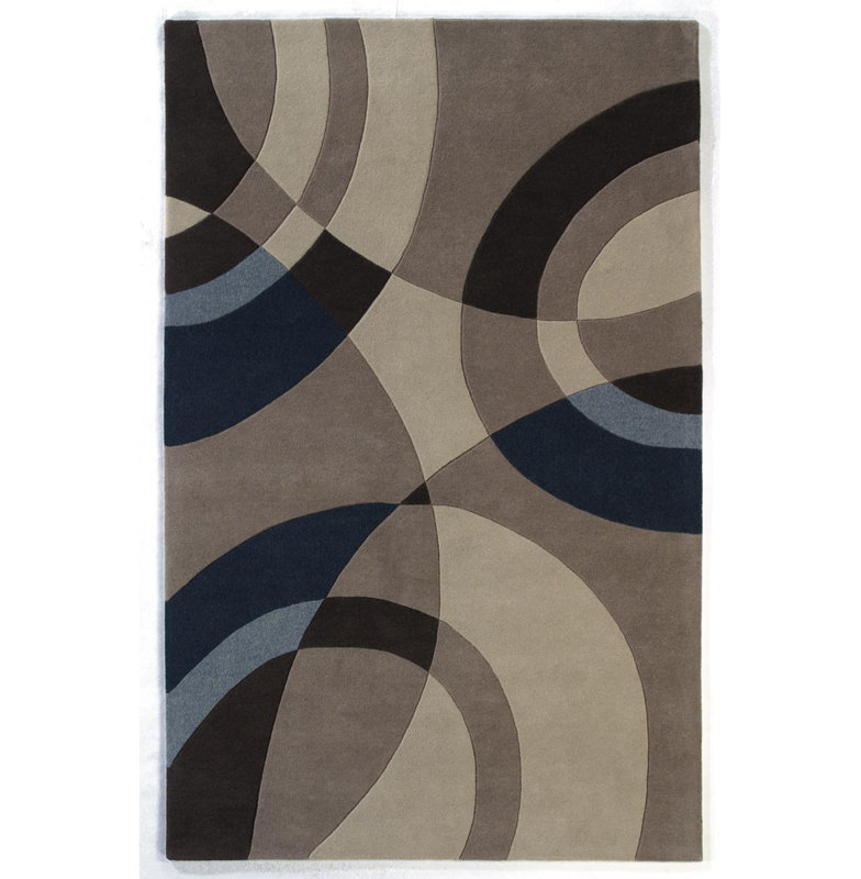 Dynamic Rugs Nolita Beige/Blue Large Arcs Area Rug Wayfair